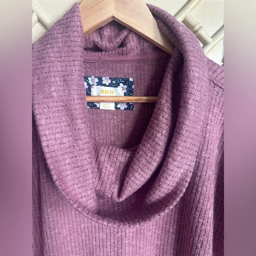 Anthropologie Maeve Addie Ruffled Hacci Cowl Neck Pullover Size small EUC - Picture 6 of 11